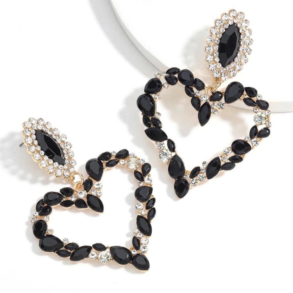 Black rhinestones fashion earrings jewelry